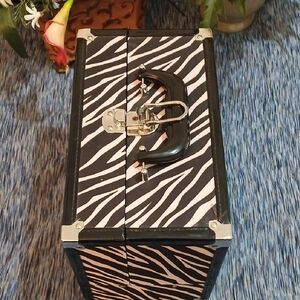 Caboodles Black and White Zebra Print Case